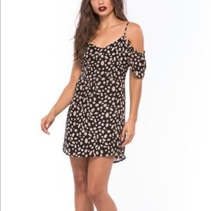 Stone Cold Fox Black and Brown Polka Mini Dress